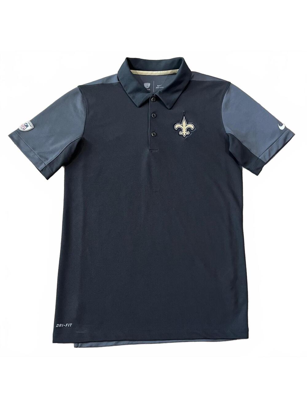 New Orleans Saints Nike Mens Training Polo Shirt Gray Size Small